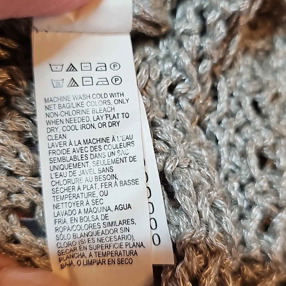 NEW LUCKY BRAND OLIVE GREEN OPEN KNIT LONG SLEEVE PULLOVER SWEATER - Picture 14 of 14